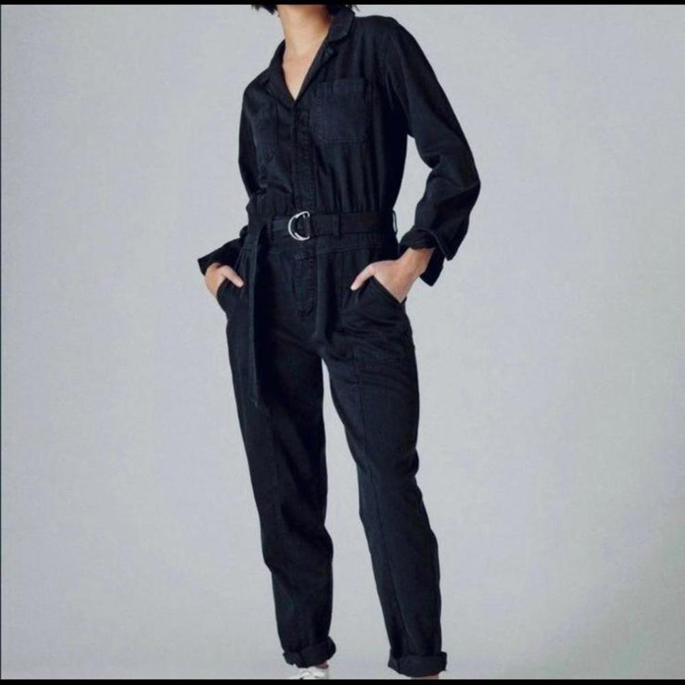 LUCKY BRAND Black Denim Utility Jumpsuit coverall